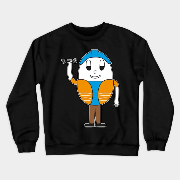 Egg Construction-Worker Crewneck Sweatshirt by M.-P.-Mueller